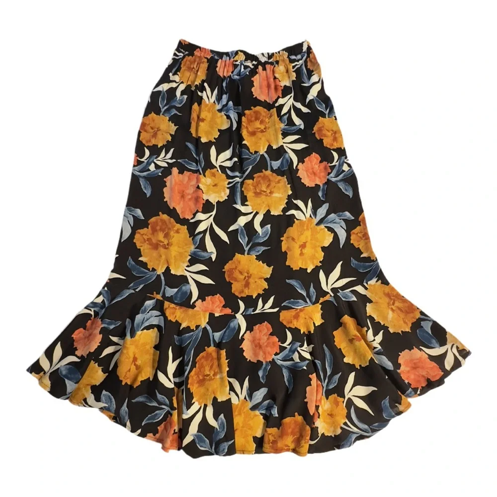 BAND OF GYPSIES | NWT High Low Wrap Full Ruffled Floral Boho Viscose Skirt